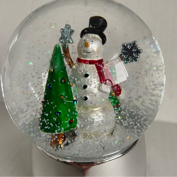 TOWLE SILVERSMITHS Snowman Christmas Tree Snow Globe MUSIC BOX Holiday Decor - Picture 4 of 10